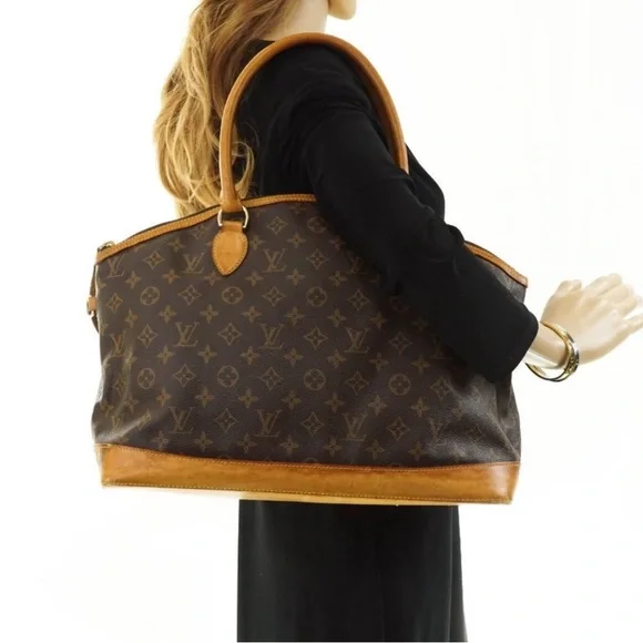 Authentic Louis Vuitton Lock It Horizontal Shoulder Bag LV Monogram Brown Tan - Picture 3 of 17